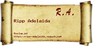 Ripp Adelaida névjegykártya
